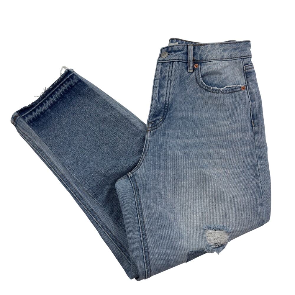 Jessica Simpson Patchwork Distressed Throwback Vintage Straight Jeans Women's 28